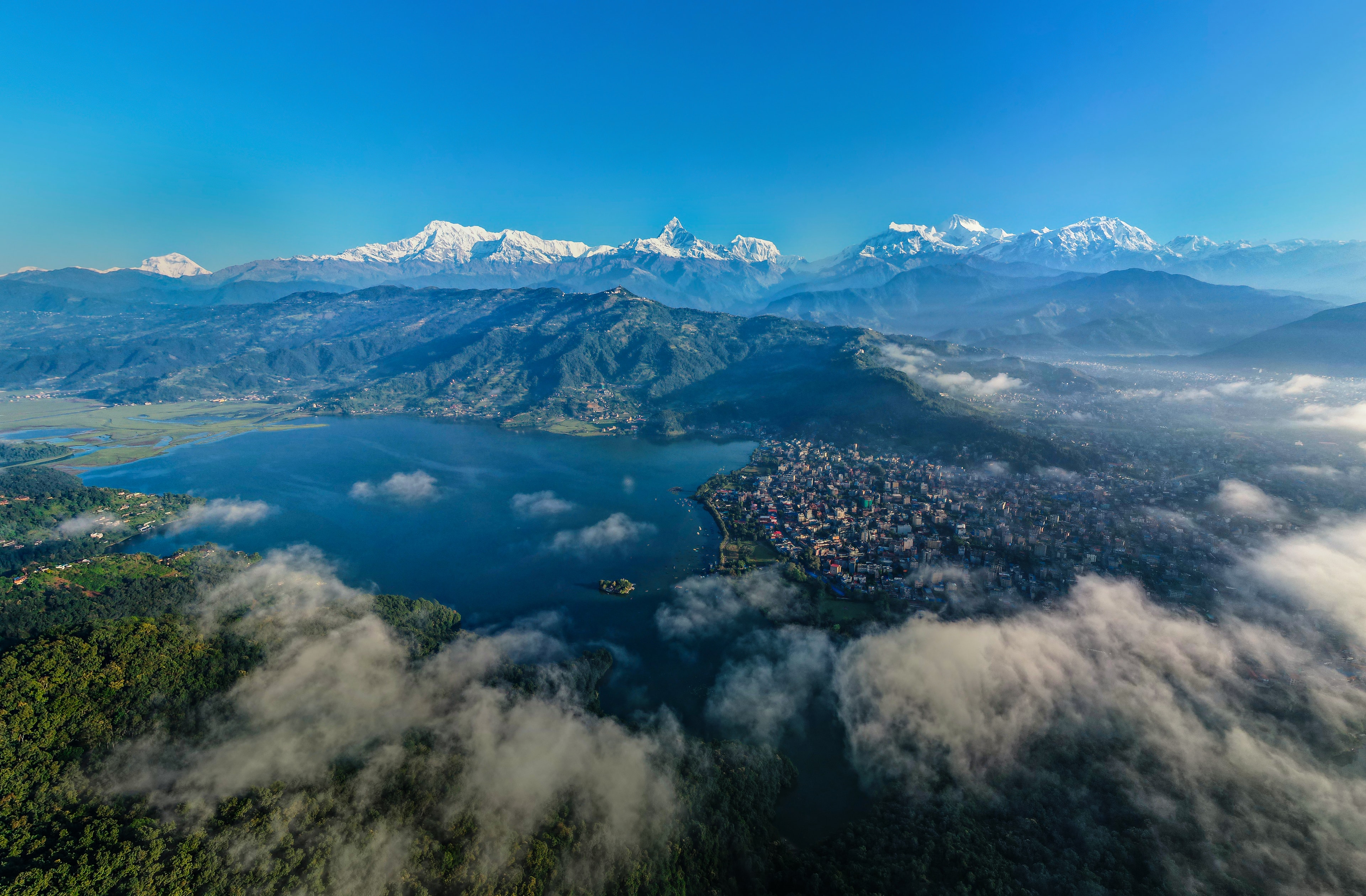Paragliding over mountains
